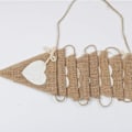 Miniatyrbillede 5 af 6: 2 styks vimpel kæde linned, hjerte vimpel kæde jute stof