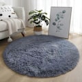 Miniatyrbilde 3 av 5: Plysj Rundt Teppe Matte Fluffy Hvite Tepper for Stue Myk Hjemmeinnredning Soverom Barnerom Dekor Salon Tykk Lug Teppe-Perfet Coffee 60x60cm