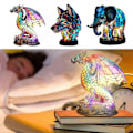 Miniatyrbilde 5 av 5: Dyr Bordlampe Serie Farget Glass Nattlys Retro Bordlampe - Perfekt Elephants