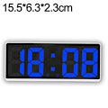 Miniatyrbild 3 av 6: Digital väckarklocka för sovrum, med temperaturjustering - Perfet White shell blue