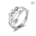 Miniatyrbillede 2 af 6: Ring Justerbar Åbning Fidget Ring Med Perlesmykker Ring - Perfet A3