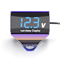 Miniatyrbild 1 av 5: Motorcykel DC 10-150V Digital Voltmeter LED Display Vattentät Spänningstestare Batteriövervakare Mätare-Perfet Multicolor