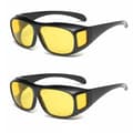2 passagerarglasögon - Antireflex nattseendefunktion, gul lins, UV400-skydd, minskar bländning, unisex black