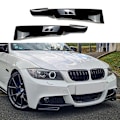 Miniatyrbild 2 av 5: Blank Glans Svart Frontstötfångare Läpp Hörnskydd Trim Nedre Skydd Splitter Spoiler för- E90 320I 330I-Perfet