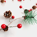 Miniatyrbild 5 av 6: Christmas Pine Cones String Lights Garland Lights 6.5FT 20LEDs, Garland Wreath LED Fairy Lights med röd bärklocka för - Perfet