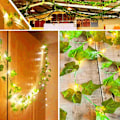 Miniatyrbillede 8 af 9: Kunstige planter - Green Leaf Vines - Ivy String Lights - Perfet 5M Solar Powered