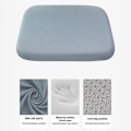 Miniatyrbild 5 av 5: Sittdyna i Memory Foam med Band, Långsam Återhämtning, Alla Säsonger, Halkfri, Tvättbar - Perfekt dark blue Small