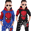 Miniatyrbillede 1 af 4: Børne Spiderman Tracksuit Sæt Hoodie + Joggingbukser Sweatshirt Sports Outfit Dragt Børn Superhelt Tøj-Perfekt Black 2-3 Years