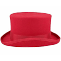 Miniatyrbilde 3 av 5: Medium Crown Rød Flosshatt Unisex Hatt Steampunk Hatt Sylinder Ullfilt Topp-Perfekt Red