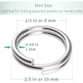 Pikkukuva 2 / 5: 100kpl 10mm Double Loop Mini Split hyppysormukset Pienet metallisormukset Liittimet koruille Kaulakoru Rannekoru Korvakorut - Perfet