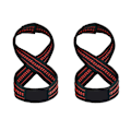 Miniatyrbillede 1 af 4: 2 stk Figur 8 Vægtløftningsstropper Dødløft håndledsrem Pullups Wrist Support Gym - Perfet black