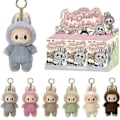 Miniatyrbilde 2 av 4: Pop Mart Labubu The Monsters – Spennende Macaron Plysj Nøkkelring Serie (1 Blind Box, 17 cm) Sea salt yeye