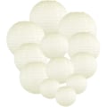 Miniatyrbilde 1 av 5: 12 stk Papirlykter Multifargede Dekorative Runde Papirlykter for Festivalfest Jubileum med 4 Størrelser - Perfekt Ivory White