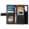 Miniatyrbild 5 av 5: För Samsung Galaxy S25 Ultra Mobilskal PU Läder Telefonskydd med Dragkedja Plånbok 9 Kortfack - Perfet Style C