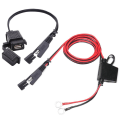 Miniatyrbilde 1 av 4: Motorsykkel USB-lader SAE til USB-kabeladapter SAE Quick Disconnect 2.1A vanntett USB-port - Perfet