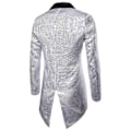 Miniatyrbillede 2 af 2: Sliktaa Herre Sequin Svalehalefrakke Jakke Fest Show Tux Kjole Frakke - Perfekt Silver 3XL