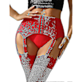 Miniatyrbild 1 av 5: Dam Garterbälte Plus Size Spets Garter och 6 Metallklämmor Justerbara Underkläder Garter Hängslen U-Perfet Red L