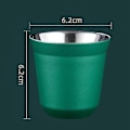 Miniatyrbillede 2 af 5: Ny 80ml Dobbelt Vægs Rustfrit Stål Espresso Kaffe Kop Isoleret Kop til Nespresso Pixie Kaffe Kop Kapsel Form Kaffe Kop - Perfekt Pinkish Grey