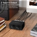 Miniatyrbild 8 av 10: 4-vägs dubbelriktad RCA stereoljudswitch 2 In 4 Out eller 4 In 2 Out L/R Jack Ljudkanal RCA Audio Switcher Selector - Perfet