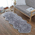 Miniatyrbild 1 av 5: Ultramjuk fluffig matta i fuskfårskinn - Perfekt Grey 60*90cm