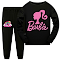 Miniatyrbild 1 av 2: Barnkläder för flickor 7-14 år - Barbie Pyjamas Set med Långärmad Tröja och Byxor - Perfekt för Sovkläder Black 9-10 Years