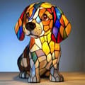 Hundserie Konst Nattlampa - Perfekt H