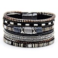 Miniatyrbild 1 av 3: Läder Multilayer Armband Dam Magnetic Closu
