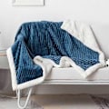 Miniatyrbilde 1 av 5: Magisk Velvet Sherpa-pledd Fleece Teppe Oransje og Hvit Sherpa Myk Plysj Fluffy Varmt Koselig Tykt for Seng Sofa Stol - Perfekt 3 150x200cm