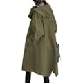 Miniatyrbillede 2 af 5: Dame Vindjakke Casual Løstsiddende Knapper Lommer Hætte Vindtæt Vandafvisende til Udendørs Vandreture-Perfet Army Green 5XL