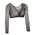Miniatyrbillede 1 af 5: Sømløs Arm Shaper Kort Cropped Navle Mesh Cardigan Plus Size Arm Shaper-Perfet Black L