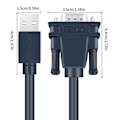 Pikkukuva 3 / 5: USB-sarjaporttisovitin 9-napaiselle RS232:lle, USB-RS232 -tuki Windows 8/10 - Perfet 3m
