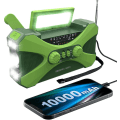 Miniatyrbilde 1 av 5: 10000mah Nødradio Solar Håndsveiv Radio Bærbar Am/fm/noaa Værradio med telefonlader Lommelykt-Perfet Green