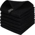 6-pack 100% Bomull Frotté Köksdukar - Hängögla för Disk och Köksrengöring - Perfekt Black 34*34cm