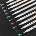 Miniatyrbillede 10 af 10: 10 farver epoxyharpiks tegnepen Permanent markør omrids Perlemor maling pen Resin pad farveblyant DIY håndværk - perfekt