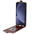 Pikkukuva 4 / 4: Yhteensopiva R64 Texture pystysuuntaan avautuvan nahkaisen puhelinkuoren kanssa - Perfet Brown For Samsung Galaxy S25 Ultra 5G