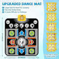 Miniatyrbilde 3 av 5: Dansematte, Dansespill Lekegave for Jenter og Gutter 3-12 år, Danseplate med Trådløs Bluetooth, 9 Utfordrende Spillmoduser - Perfekt Black