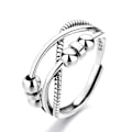 Miniatyrbillede 5 af 6: Ring Justerbar Åbning Fidget Ring Med Perlesmykker Ring - Perfet A3