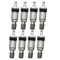 Miniatyrbilde 2 av 10: 8 stk TPMS bildekkventiler Aluminiumslegering slangeløse ventiler Dekktrykkovervåkingssystem Sensorventilstamme reparasjonssett - Perfet