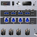Miniatyrbillede 5 af 5: USB 3.0 Switch 4 Computere, 4 Porte USB Switch Vælger Kompatibel med Tastatur Mus Switch Printerdeler - Perfekt