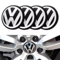 Dele - Volkswagen VW centerkapsel/hjulemblem - Automotive Silver 56 mm - Självhäftande