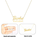 Miniatyrbild 6 av 7: Barbie Crystal Script logotyp halsband-perfet Gold