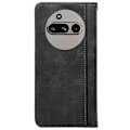 Miniatyrbild 5 av 5: Kompatibelt med Nothing Phone (3a) Fodral Dold Magnetisk Stängning Kalvtextur Läder Telefonskal - Röd-Perfet Black