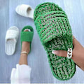 Miniatyrbillede 3 af 5: Terry Håndklæde Slider Tøfler til Kvinder Piger Slip-on Plys Sko Husholdning Vinter Forsyning-Perfet Green 40