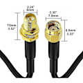 Miniatyrbilde 2 av 5: 10m RP-SMA WiFi Antenne Forlengelseskabel (Svart)-Perfet