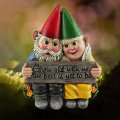 Miniatyrbillede 5 af 5: Have Elf Statue Par Fairy Dværg Resin Håndmalet Have - Perfet