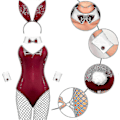 Pikkukuva 2 / 4: Jänispuvut Naisten Alusvaatteet ja Hännän Bodysuit Cosplay Jänispuvusetti Halloween-asuiksi - Täydellinen Wine Red M