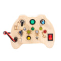 Miniatyrbilde 2 av 10: Elektronisk BusyBoard Småbarn LED-lys BusyBoard Tre Fysisk utdanning Leketøy Space Switch Plate Montessori Busy Cube - Perfet