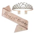 Party Krone Hodebånd Rhinestone Krone Hårtilbehør Første Års Nummer Bursdagskake Ornament Legering Hodebånd-Perfekt 25
