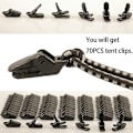 Miniatyrbilde 6 av 6: 70 stk Clip de Fixation Bache Auvent, Clips de Verrouillage Clips de Bache Clips Toile de Tente en Li - Perfet null none