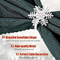 Miniatyrbilde 5 av 6: 12stk Snowflake Serviettringer Jule Serviettringer Holder til silvery